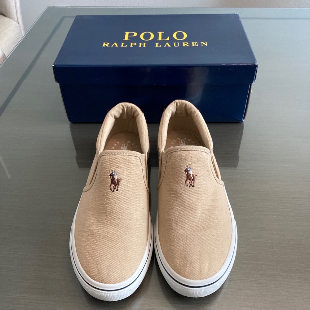 Boys Khaki Polo Ralph Lauren size 5 Shoes